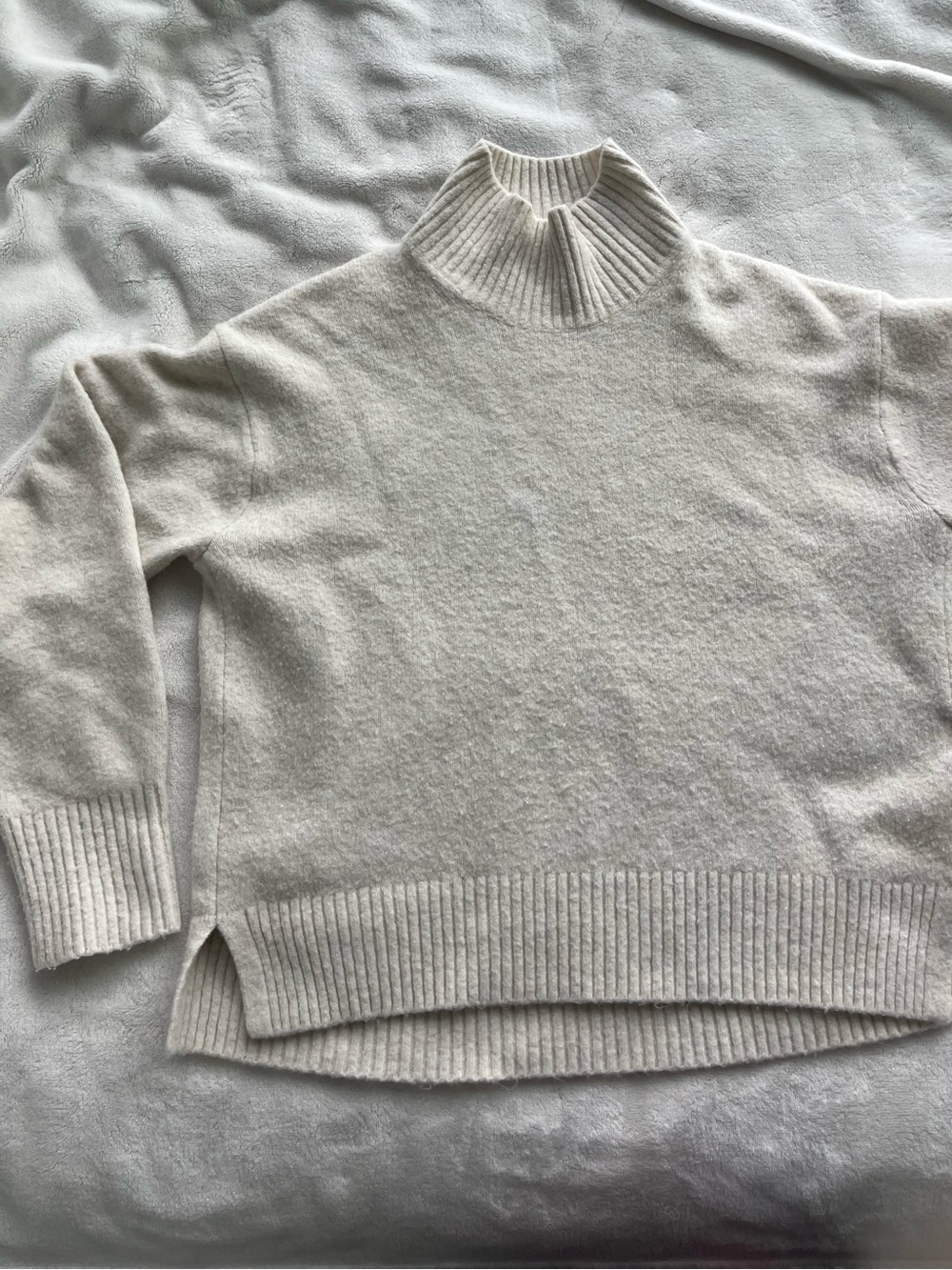Uniqlo Cream Mock Neck Sweater